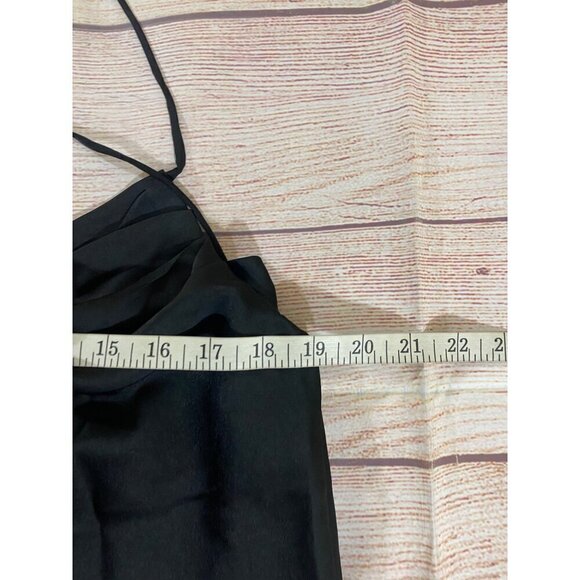 NWT The Blu Ivy Women's Black Satin Mini Cocktail Dress - Large - Picture 9 of 14